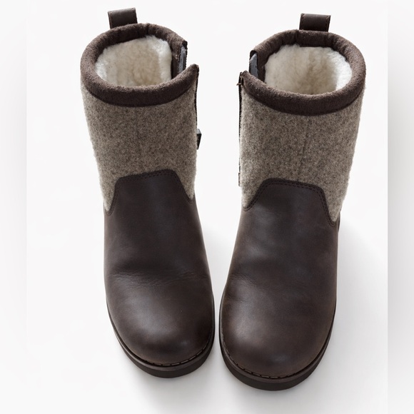 UGG Other - UGG Kids Brown & Gray Shearling Lined Ankle Boots Size 2